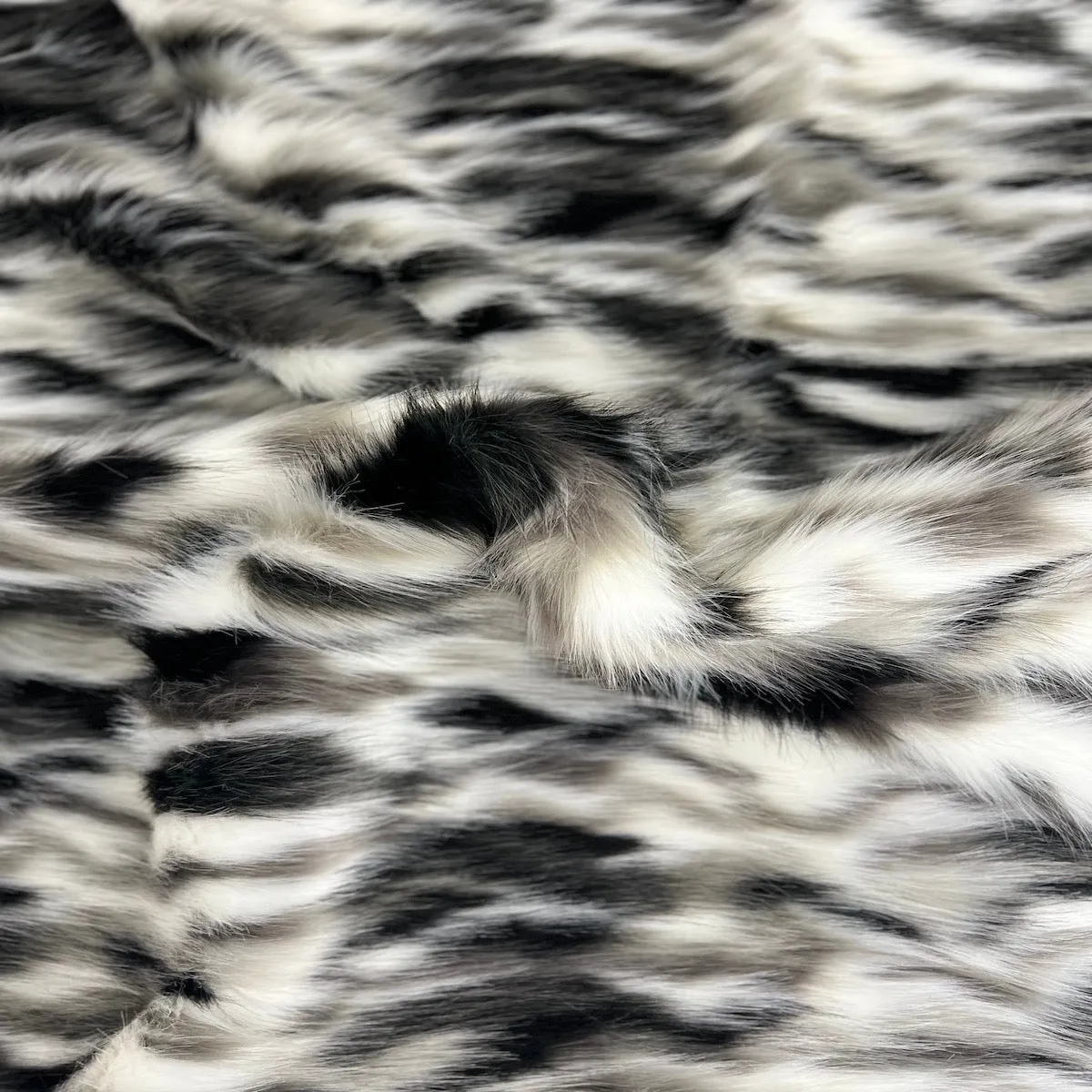 Charcoal Gray Multicolor Ysidro Long Pile Faux Fur Fabric