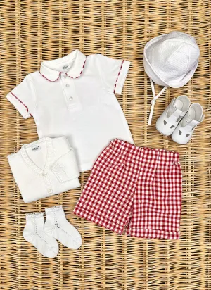 Check Boy Set polo and shorts