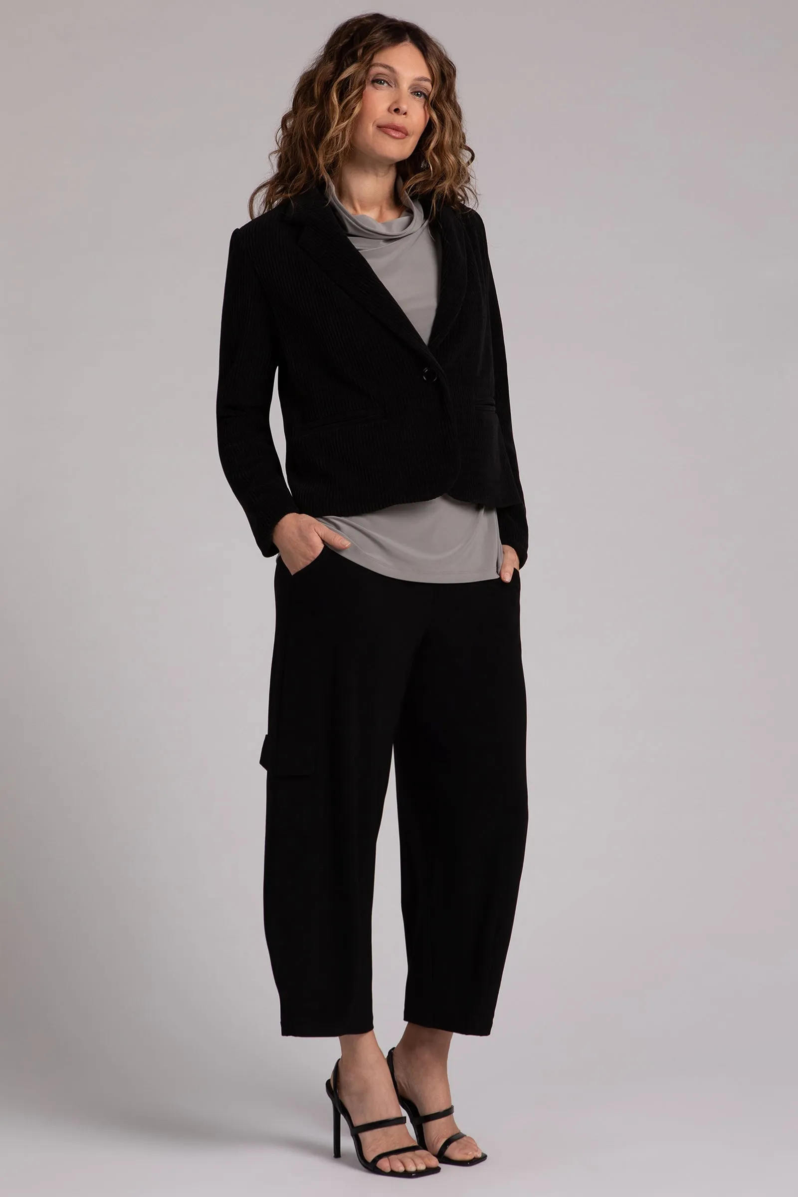 Chenille Cord Classic Blazer | Black