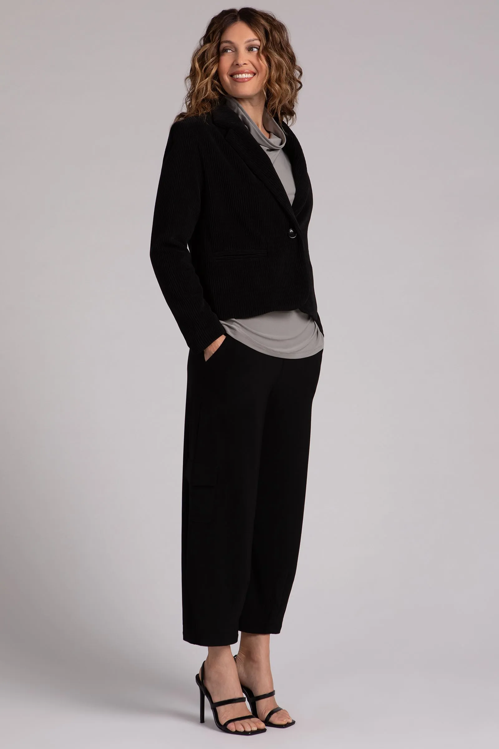 Chenille Cord Classic Blazer | Black