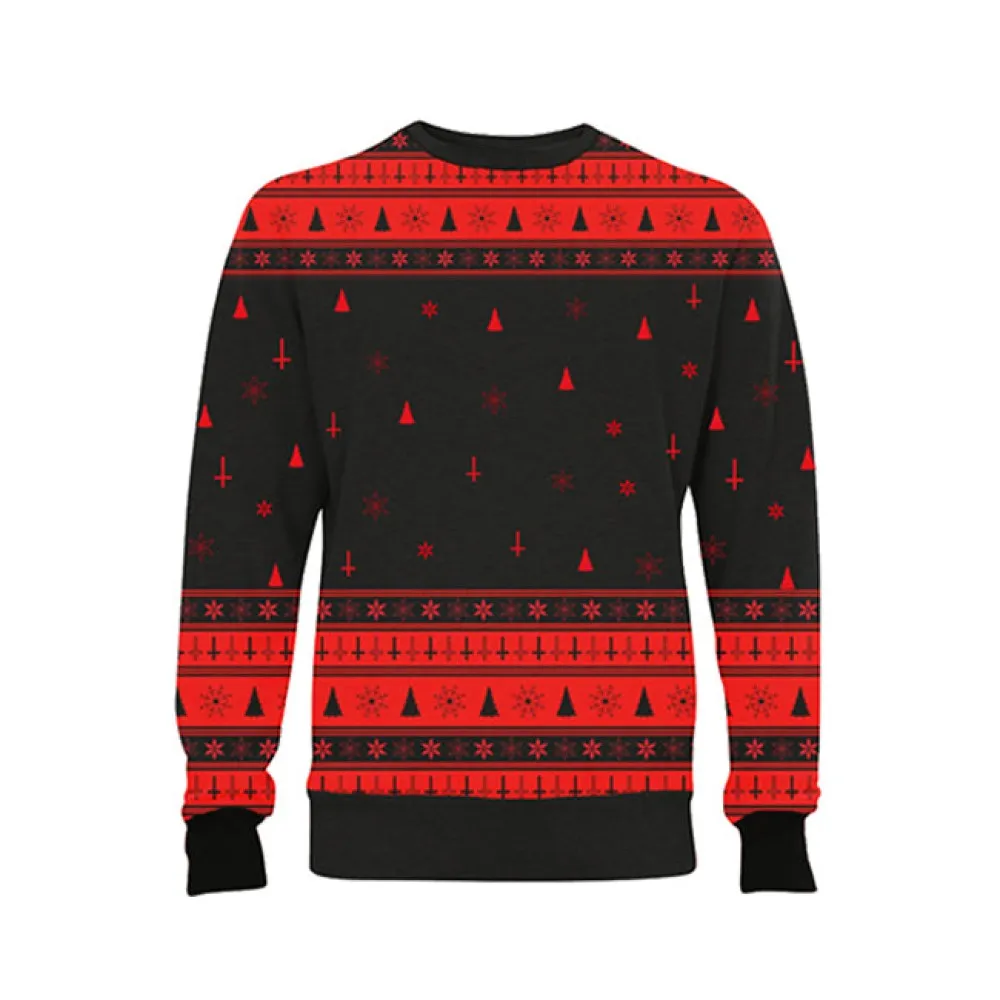 Sure, here is an optimized title for the e-commerce product:

Festive Pazuzu Themed Ugly Christmas Sweater - Unisex Holiday Novelty Knit Jumper