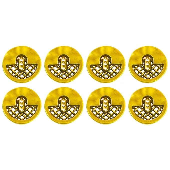 Circular Metal Buttons with Mesh Pattern (Pack of 8 Buttons)