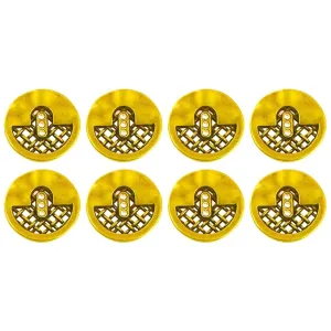 Circular Metal Buttons with Mesh Pattern (Pack of 8 Buttons)