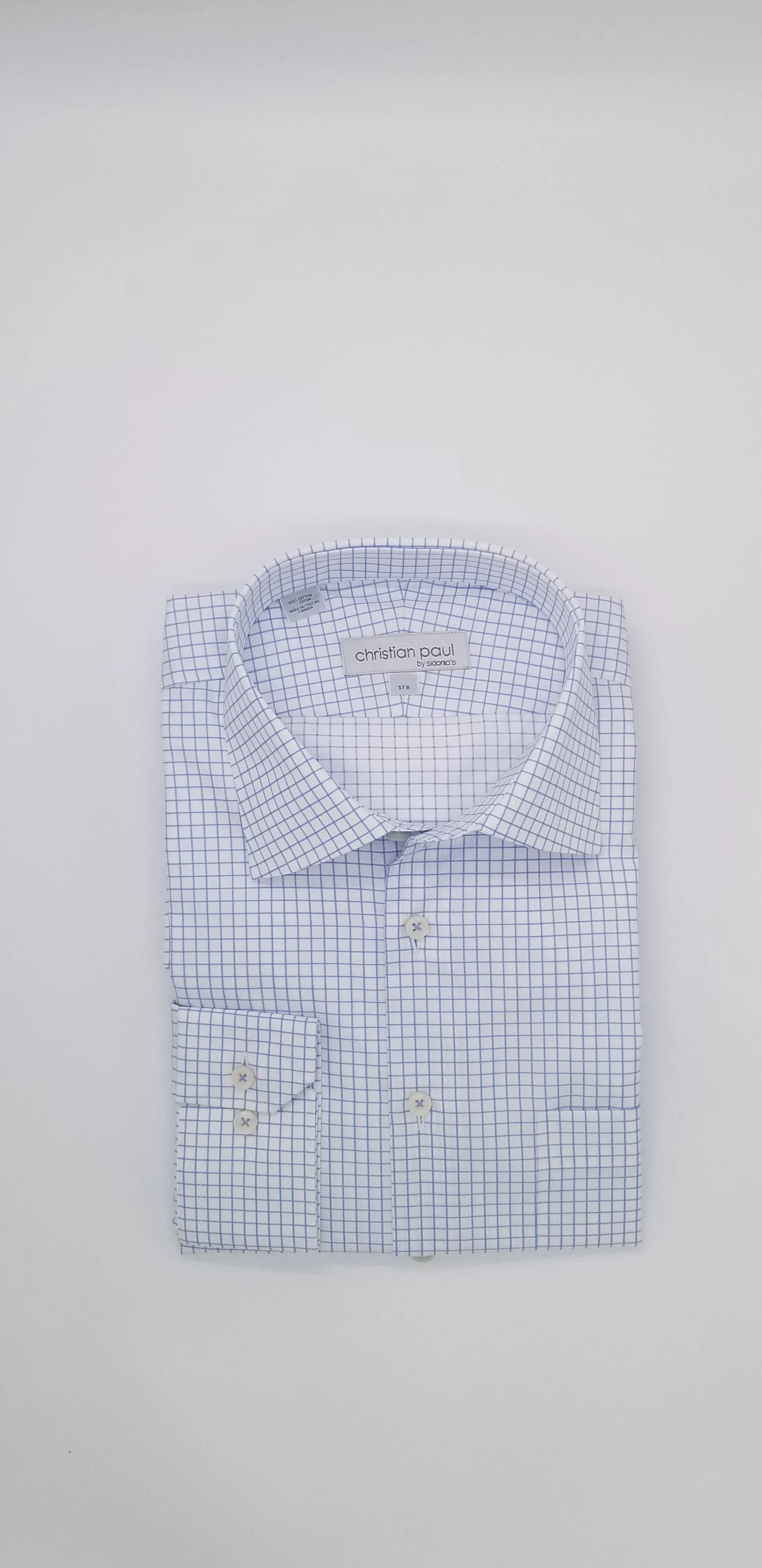 Classic Fit Check Dress Shirt Blue S436