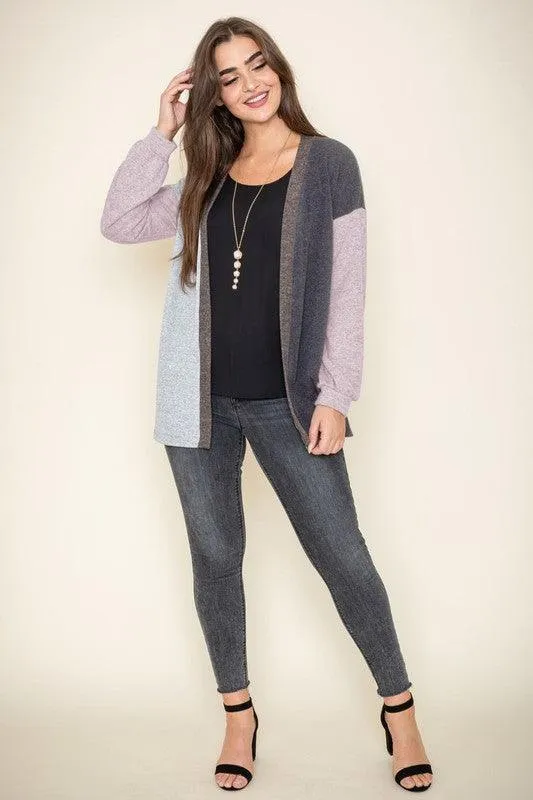 Color Block Knit Cardigan