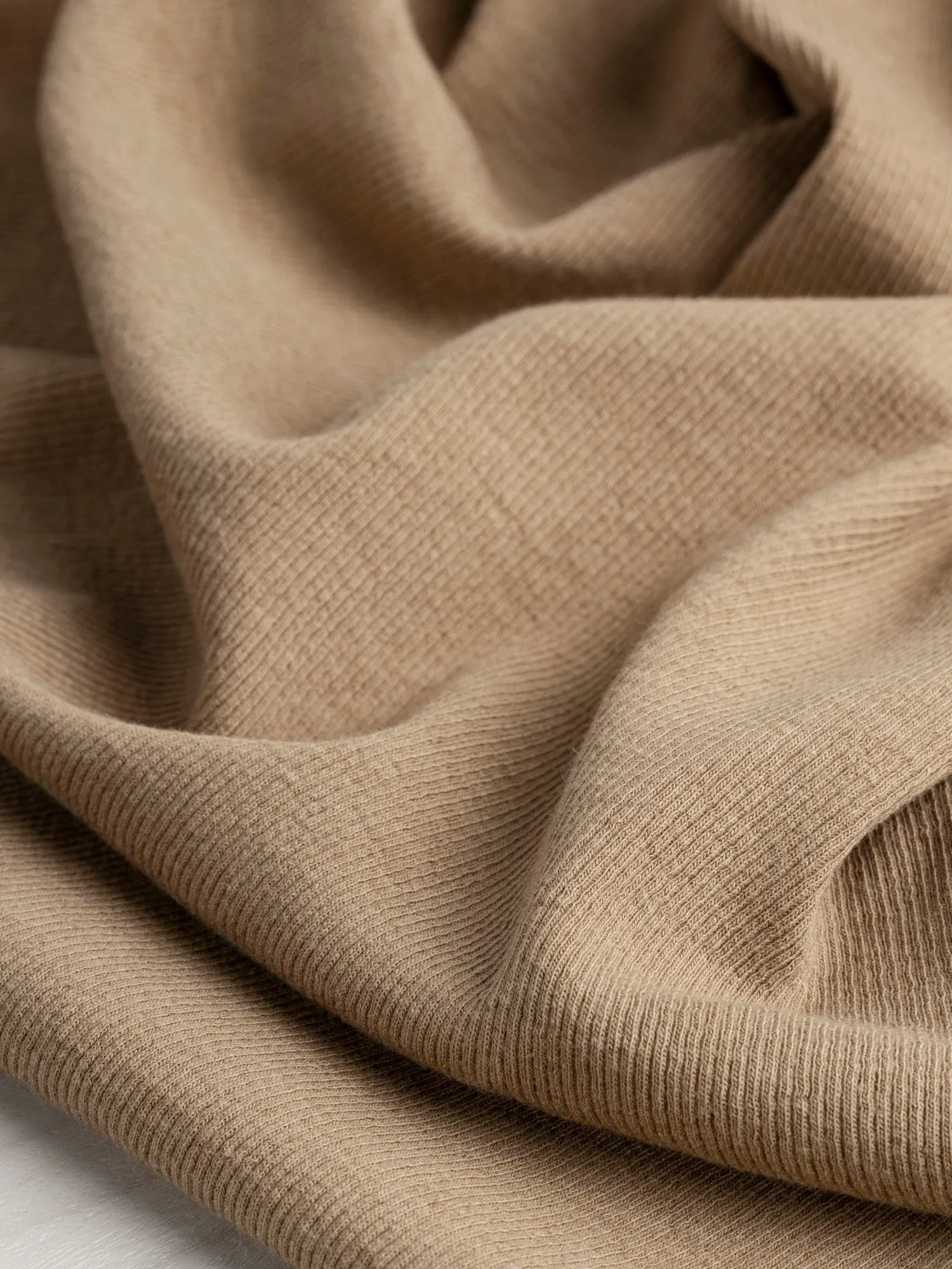 Cotton Tencel Modal Rib Knit - Sepia - Swatch