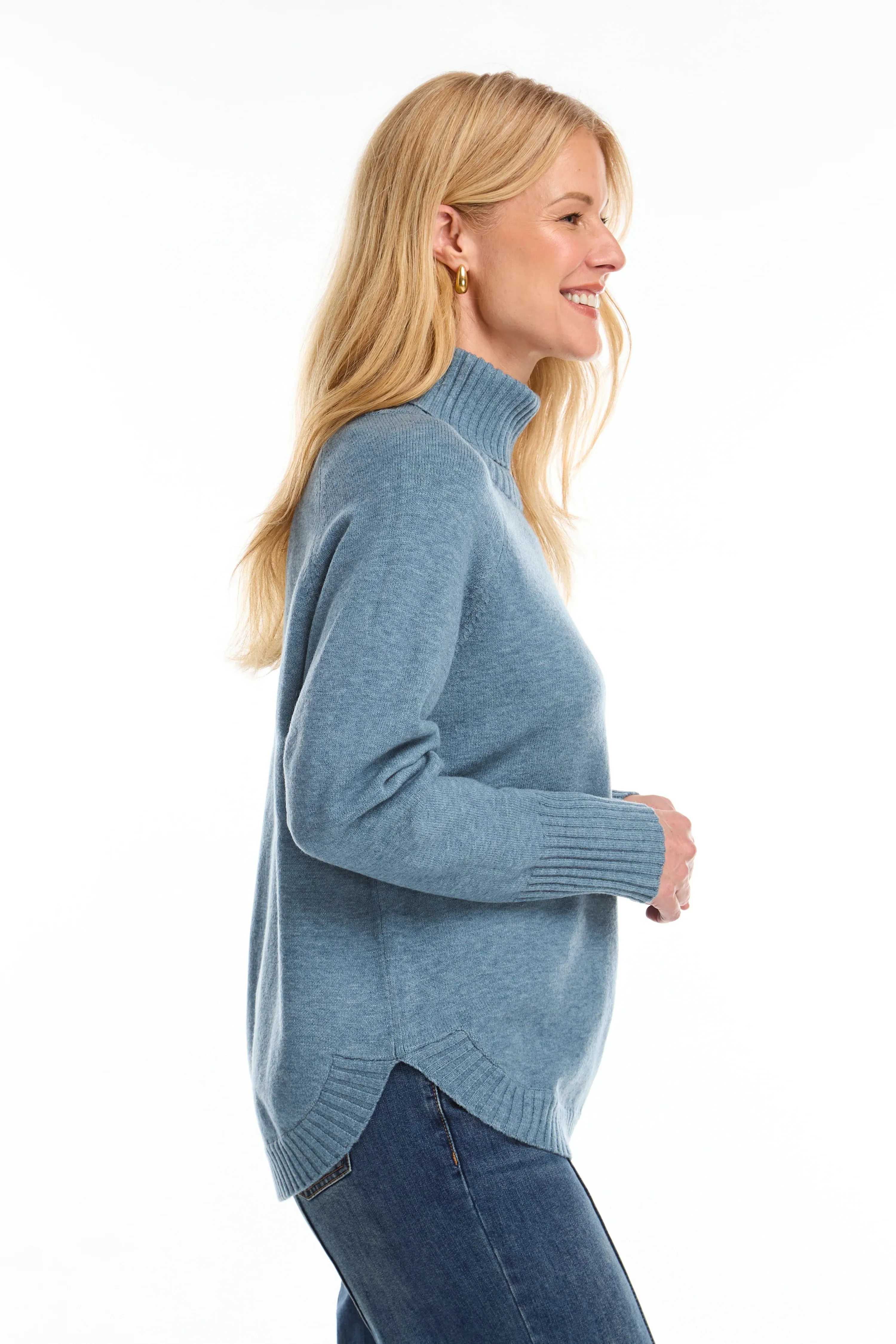 Cowl Neck Sweater | Blue