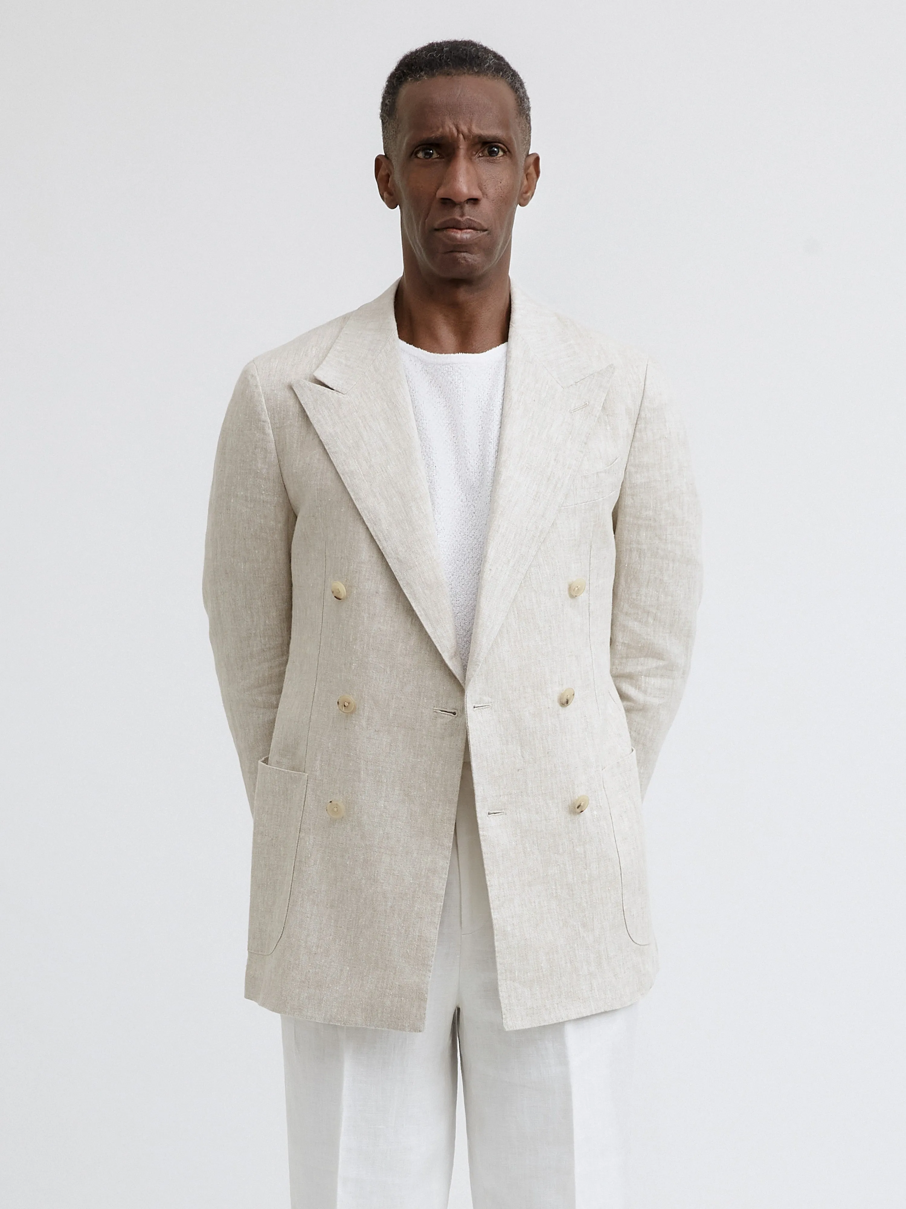 Cream Beige Linen Jacket (DB)