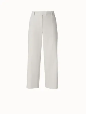 Cropped Cotton Silk Double Face Wide Leg Pants