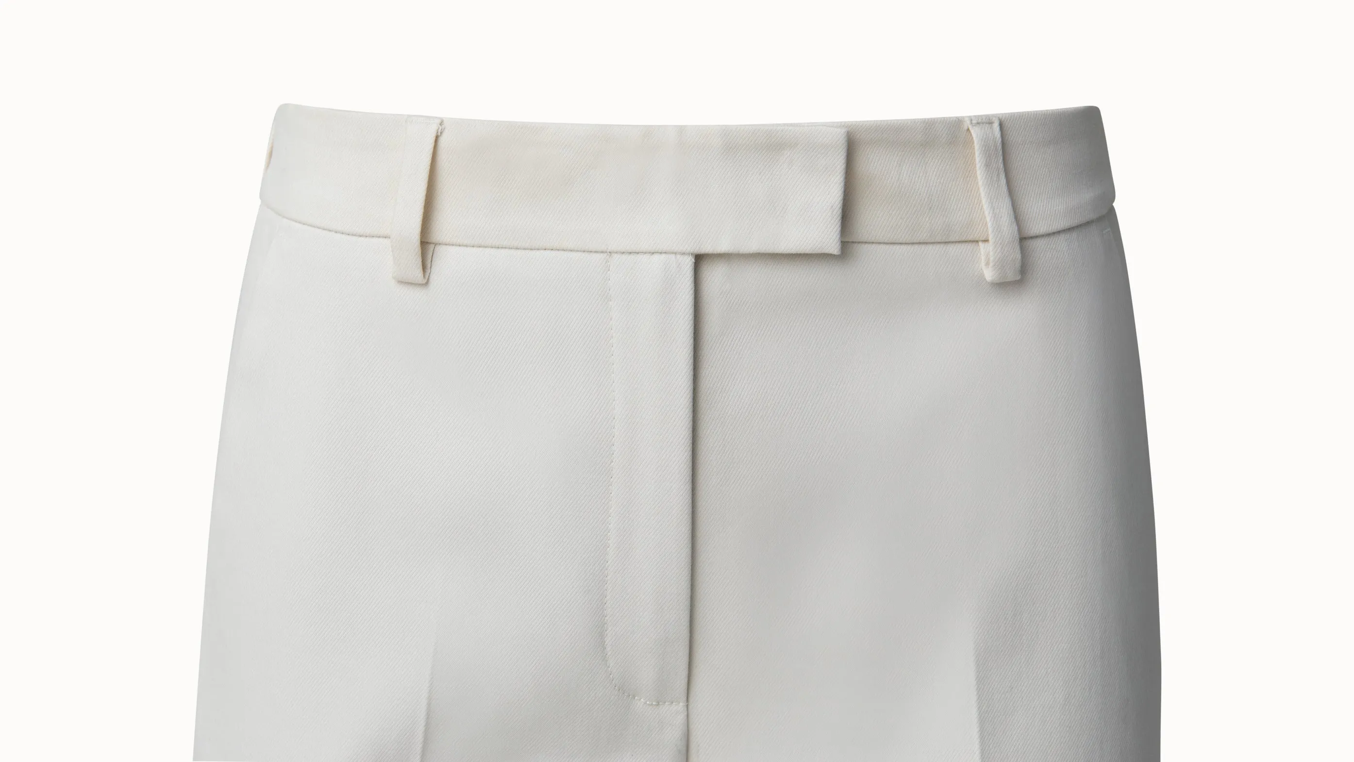 Cropped Cotton Silk Double Face Wide Leg Pants