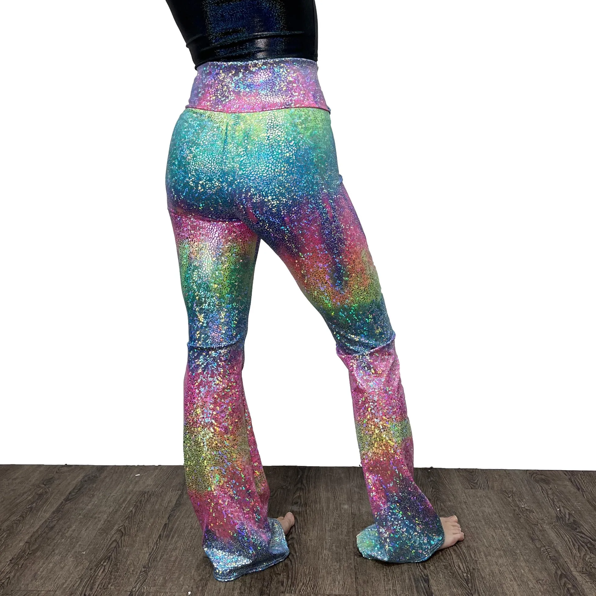 Crossover V-Waist Bootcut Flare Pants - Rainbow Avatar