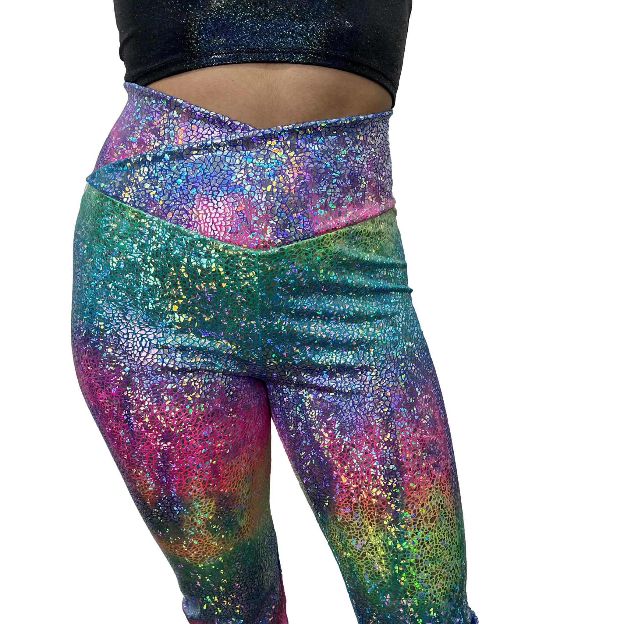 Crossover V-Waist Bootcut Flare Pants - Rainbow Avatar