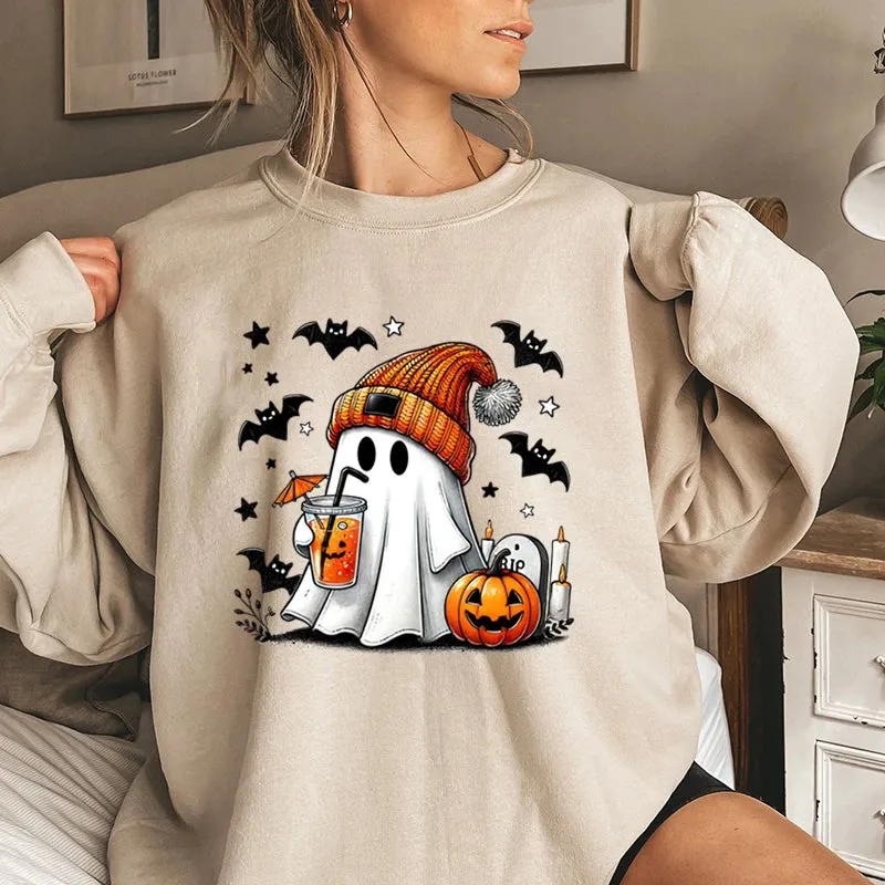 Cute Ghost Pumpkin Themed Sweater