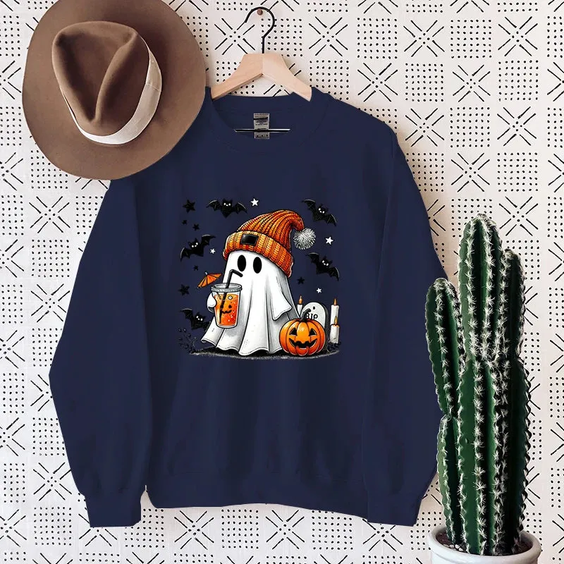 Cute Ghost Pumpkin Themed Sweater