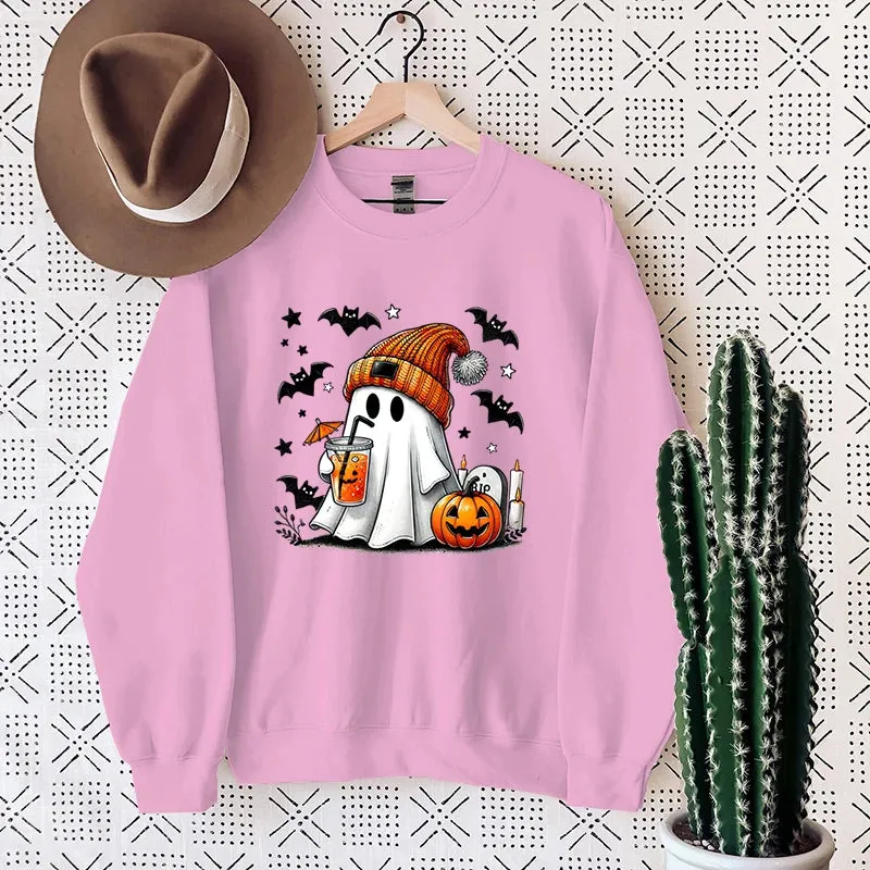 Cute Ghost Pumpkin Themed Sweater