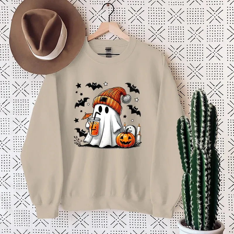 Cute Ghost Pumpkin Themed Sweater