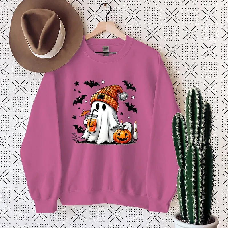 Cute Ghost Pumpkin Themed Sweater