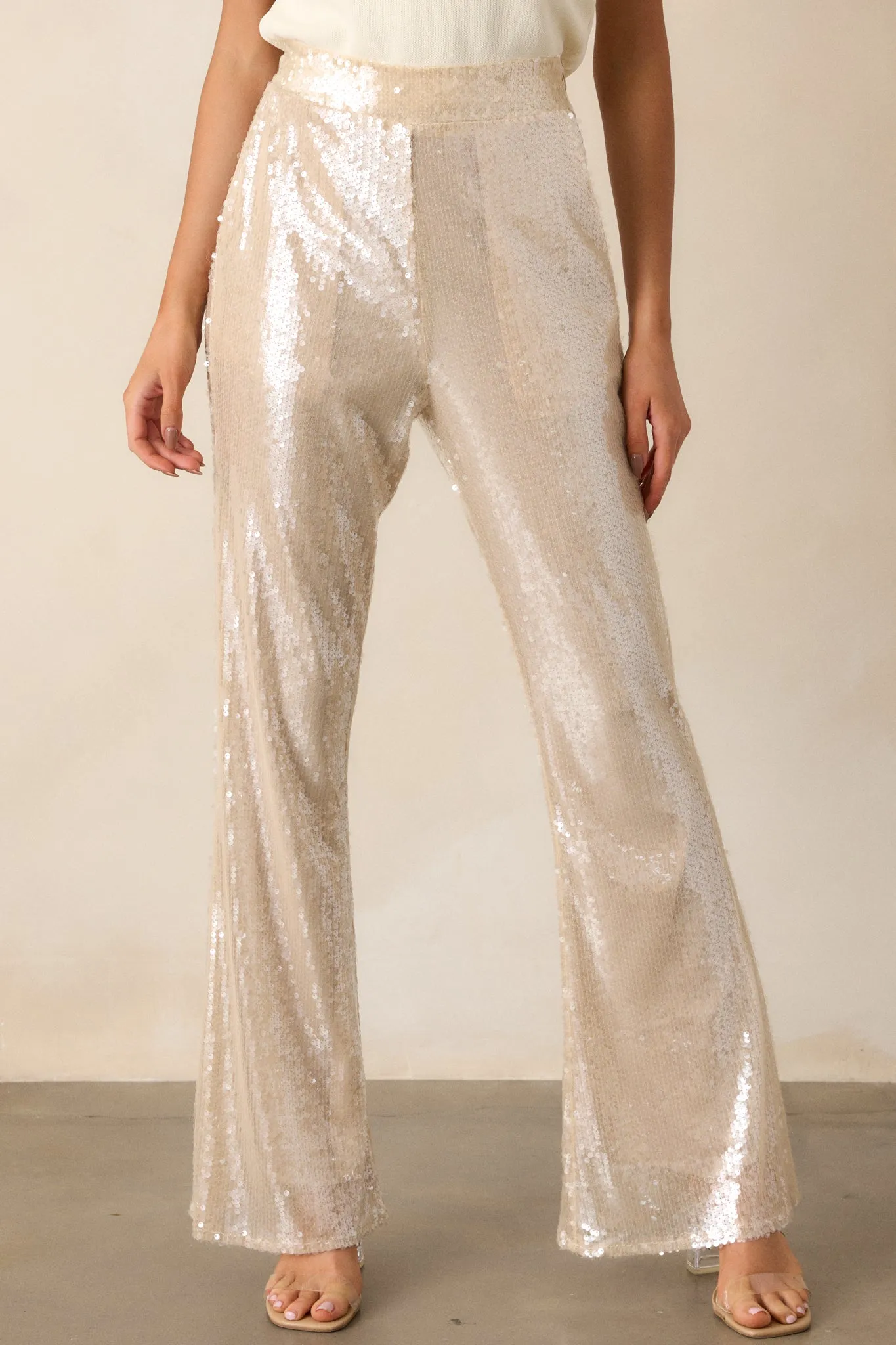 Dancing Time Ivory Flare Pants