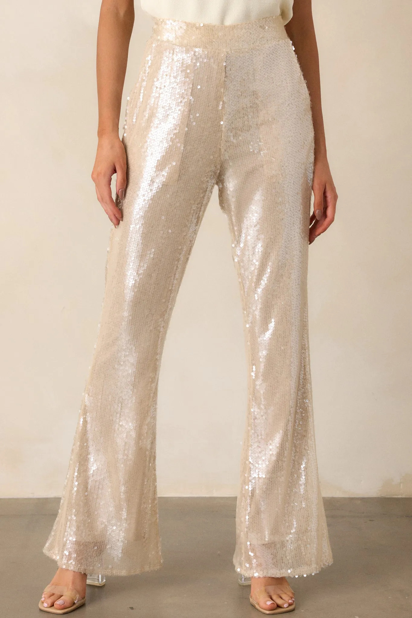 Dancing Time Ivory Flare Pants