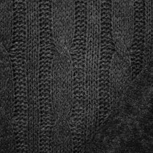 Designer Chunky Cable Knit Reversible Wool Coating Charcoal