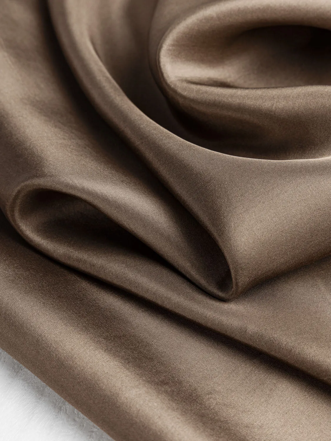 Designer Habotai Silk Deadstock - Mocha - Swatch