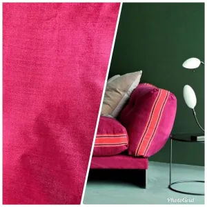 Designer Heavy Weight Upholstery Velvet Fabric- Fuchsia Pink- Sold By The Yard