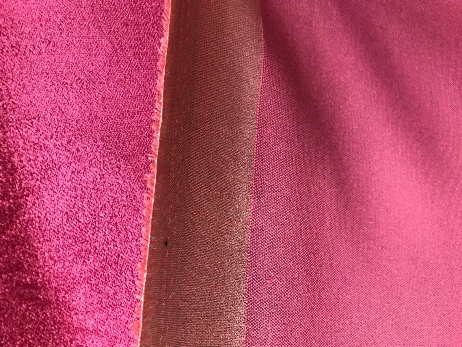 Designer Heavy Weight Upholstery Velvet Fabric- Fuchsia Pink- Sold By The Yard