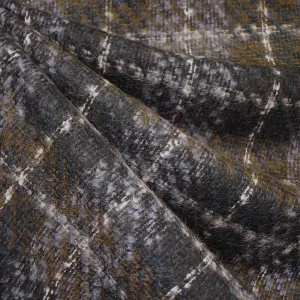 Designer Statement Plaid Mohair Blend Coating Espresso/Denim