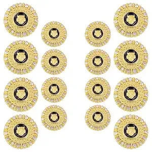 Diamond-Encrusted Lion Metal Buttons(8 Big   8 Small)