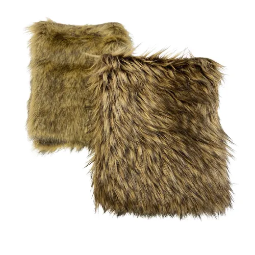 Dirty Beige Blonde Coyote Multicolor Faux Fur Shag Fabric