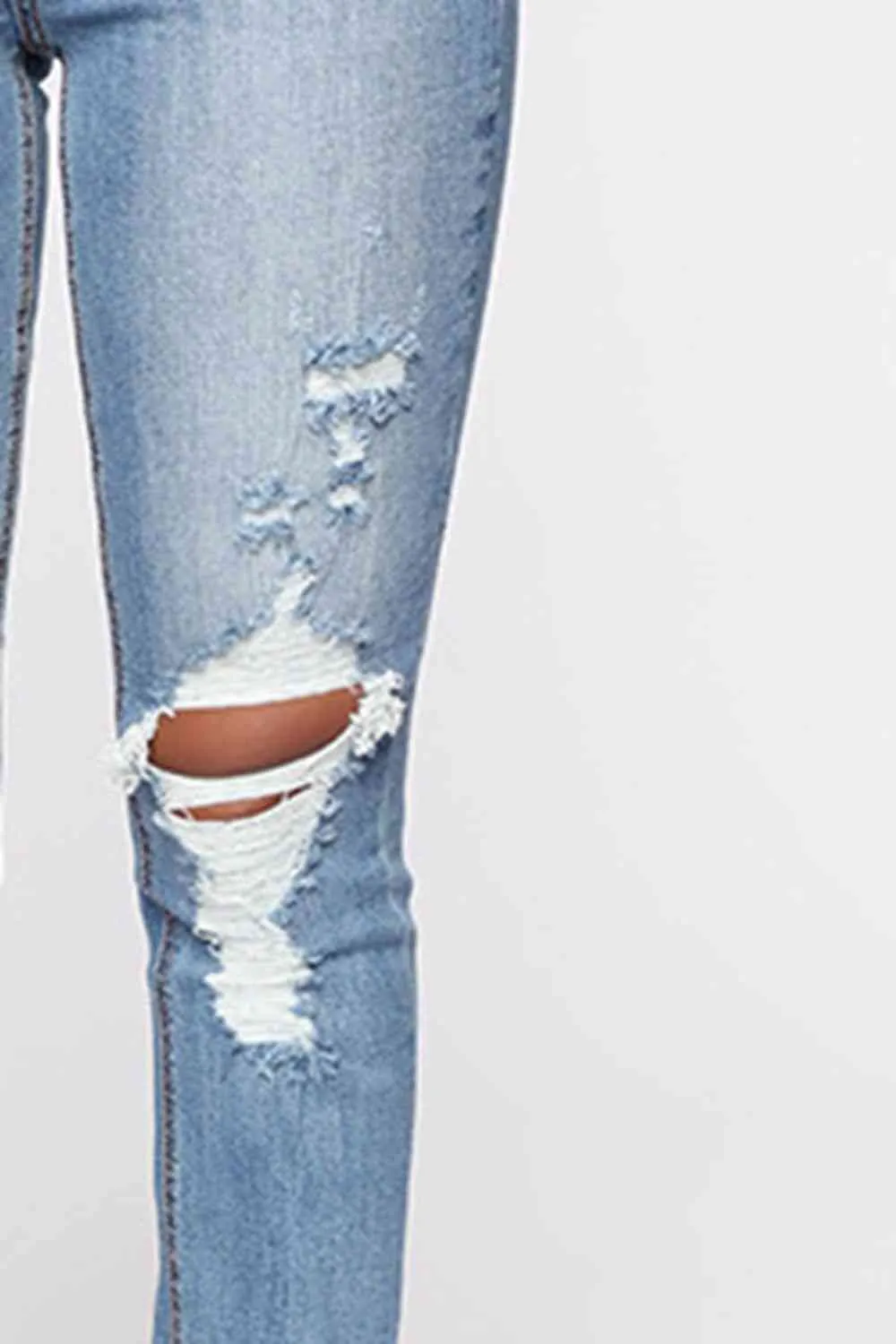 Distressed Slit Jeans