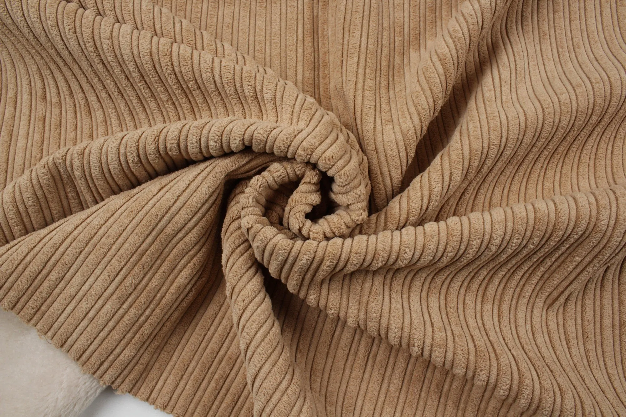 Double Face Fur/Corduroy - Extra Soft - Beige (1 Meter Remnant)