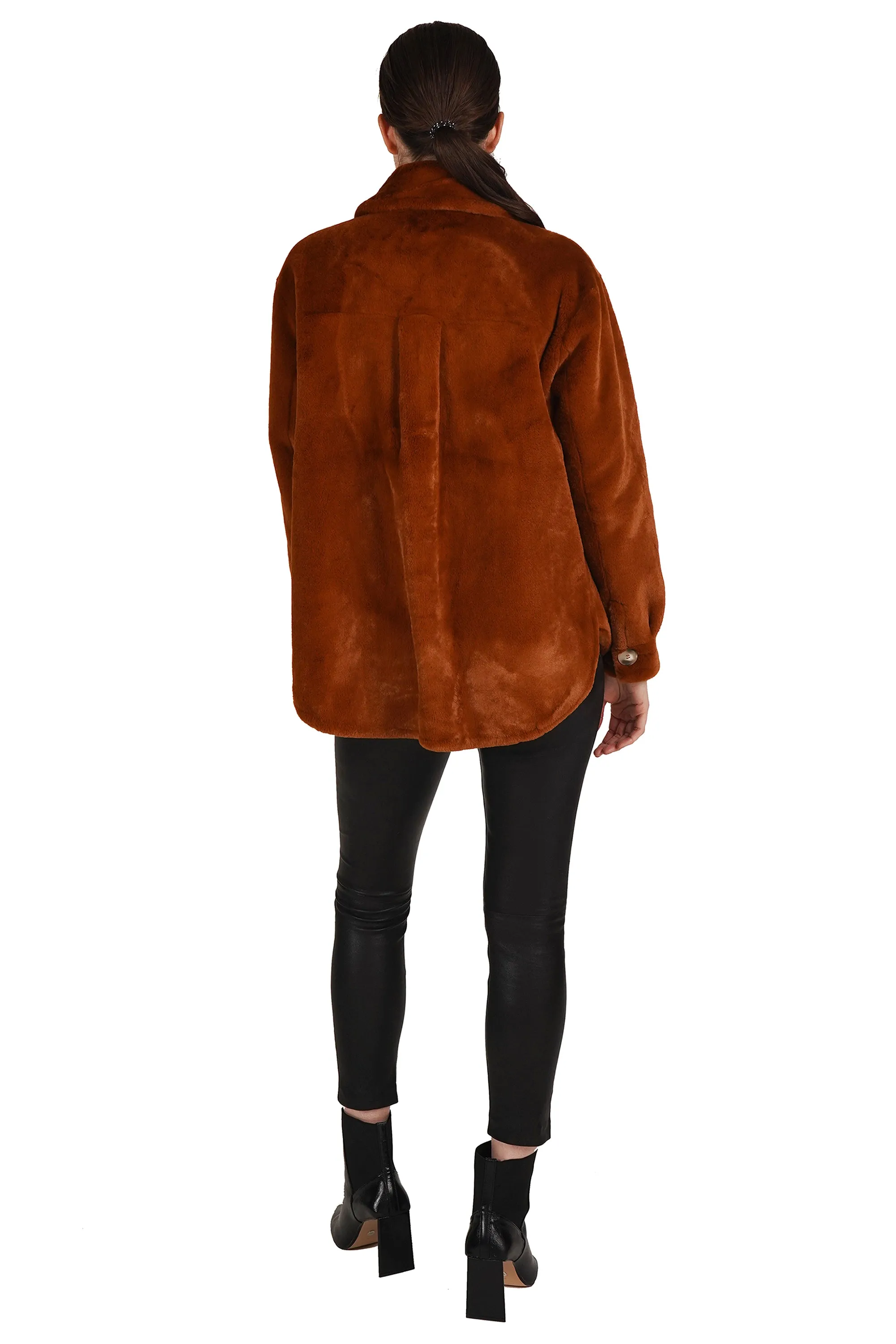 Faux Fur Button Coat