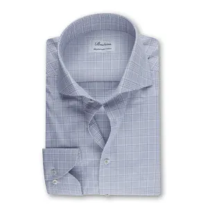 Fitted Body Glen check Long Sleeve Shirt 612111 8475 203 taupe/blue