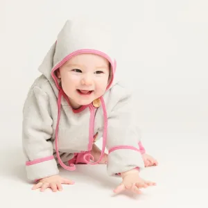 Fleece baby jacket "Fleece Grey/Pink"