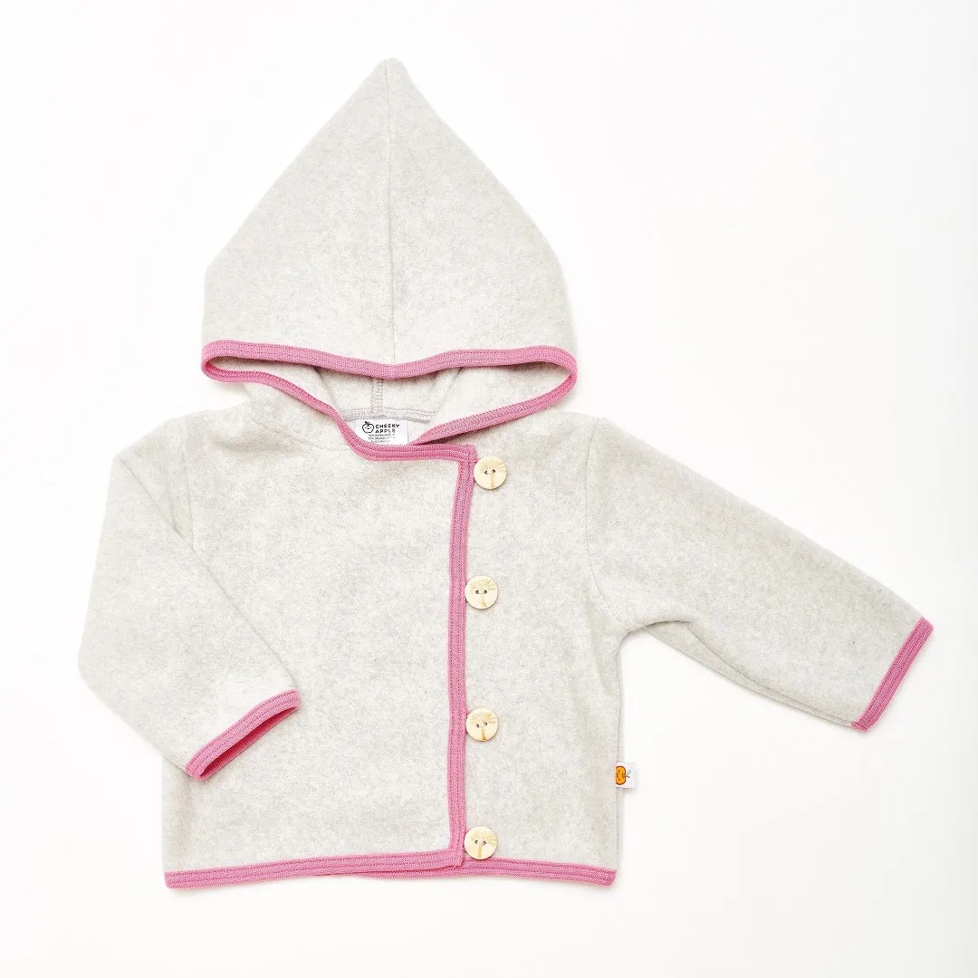 Fleece baby jacket "Fleece Grey/Pink"