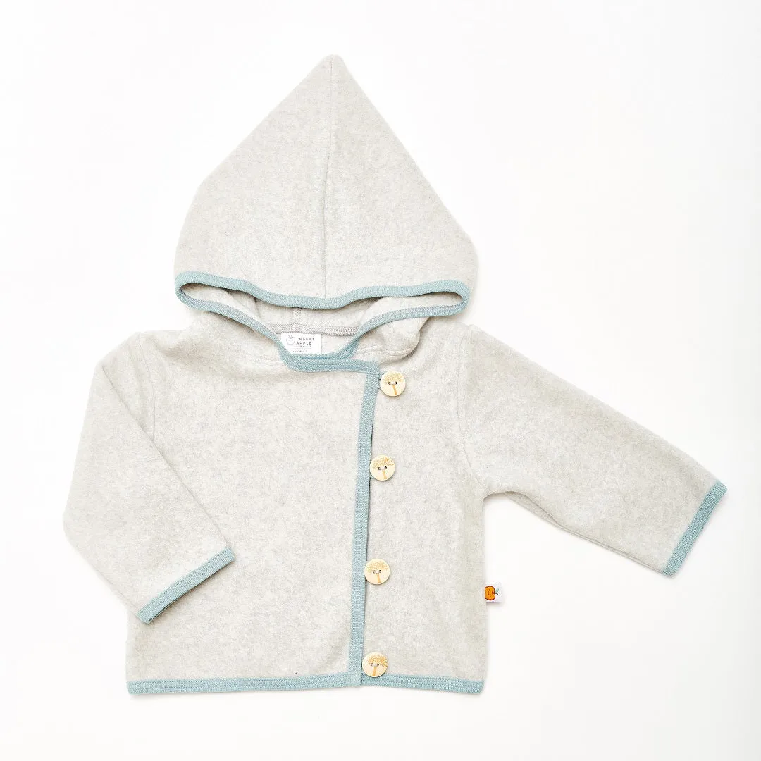 Fleece baby jacket "Fleece Grey/Stone Blue"