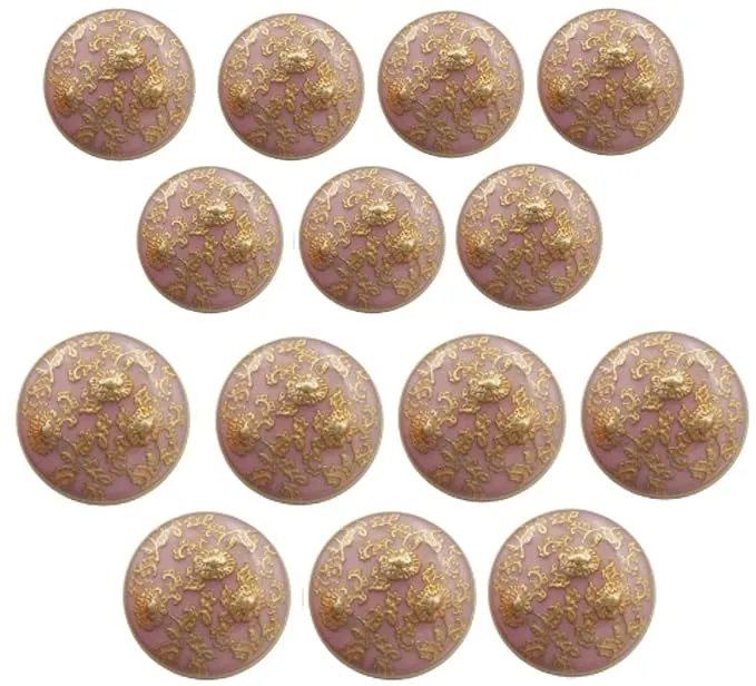 Floral Elegance Metal Buttons(7 Big   7 Small)