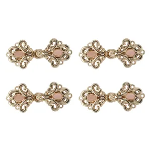 Floral Fantasy with Gems Frog Closure Metal Buttons