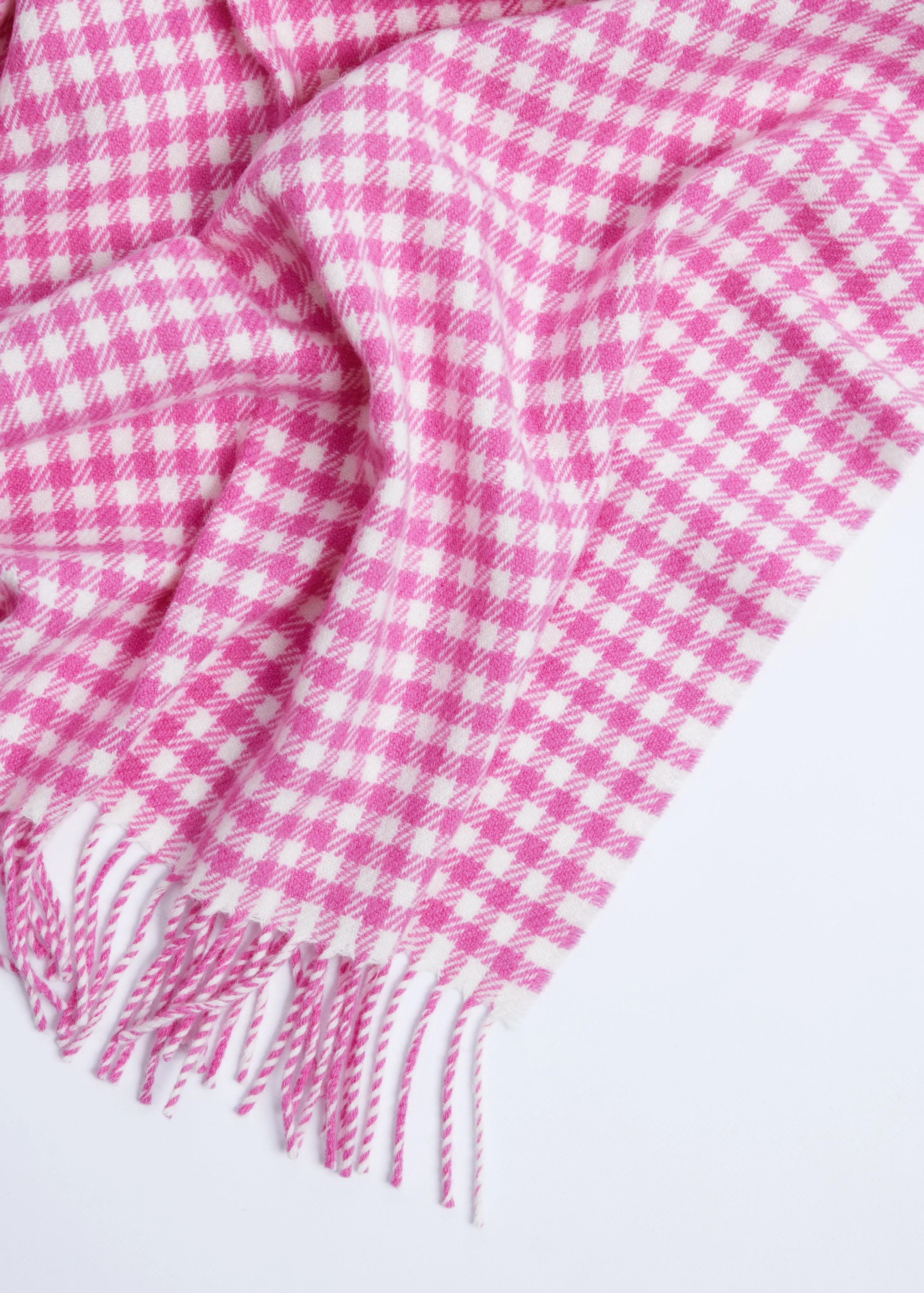 Foxford Cerise Pink Gingham Baby Blanket