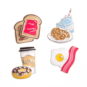 Fun Donut Party Breakfast Pin Set