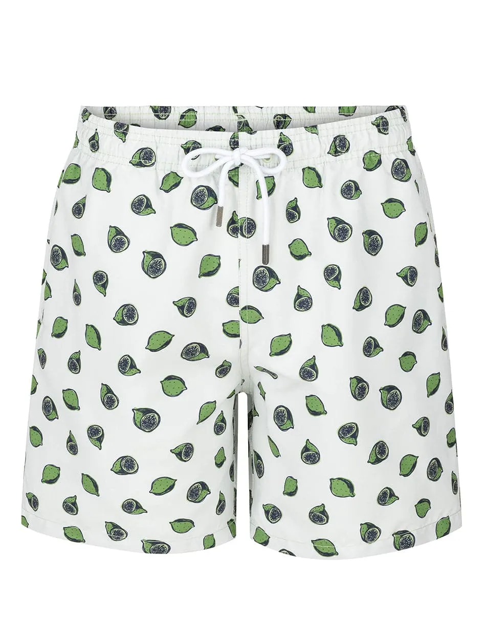 Green Lime Stretch Swim Shorts