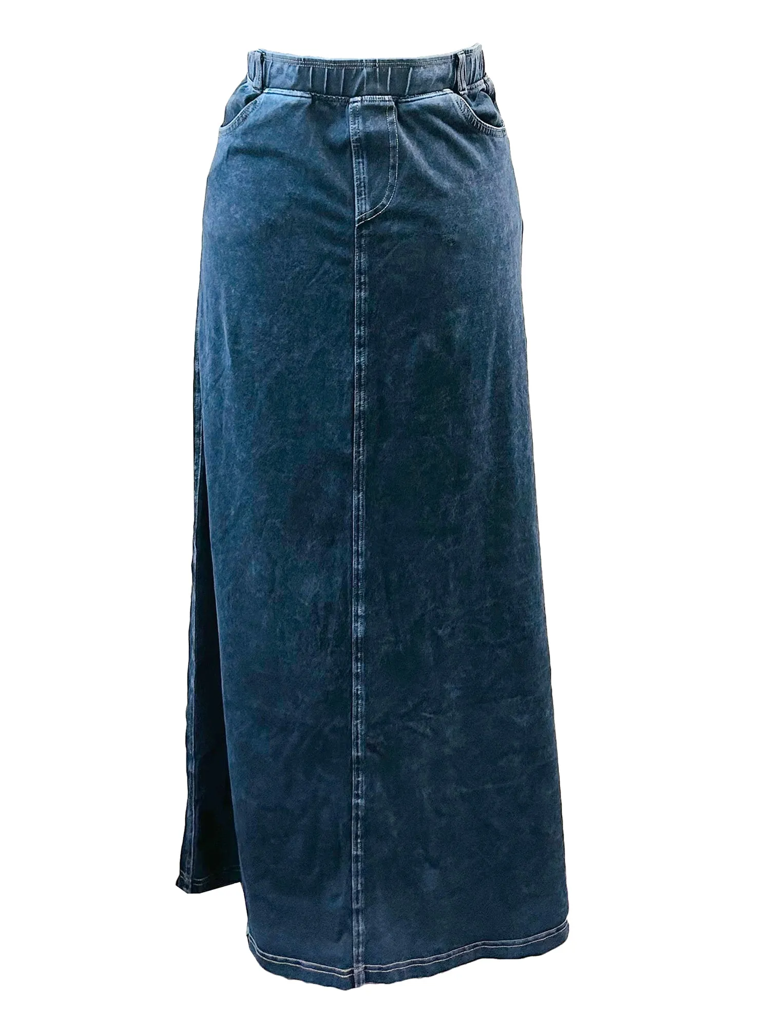 Hard Tail Denim A-Line Maxi Skirt (Style WJ-128)