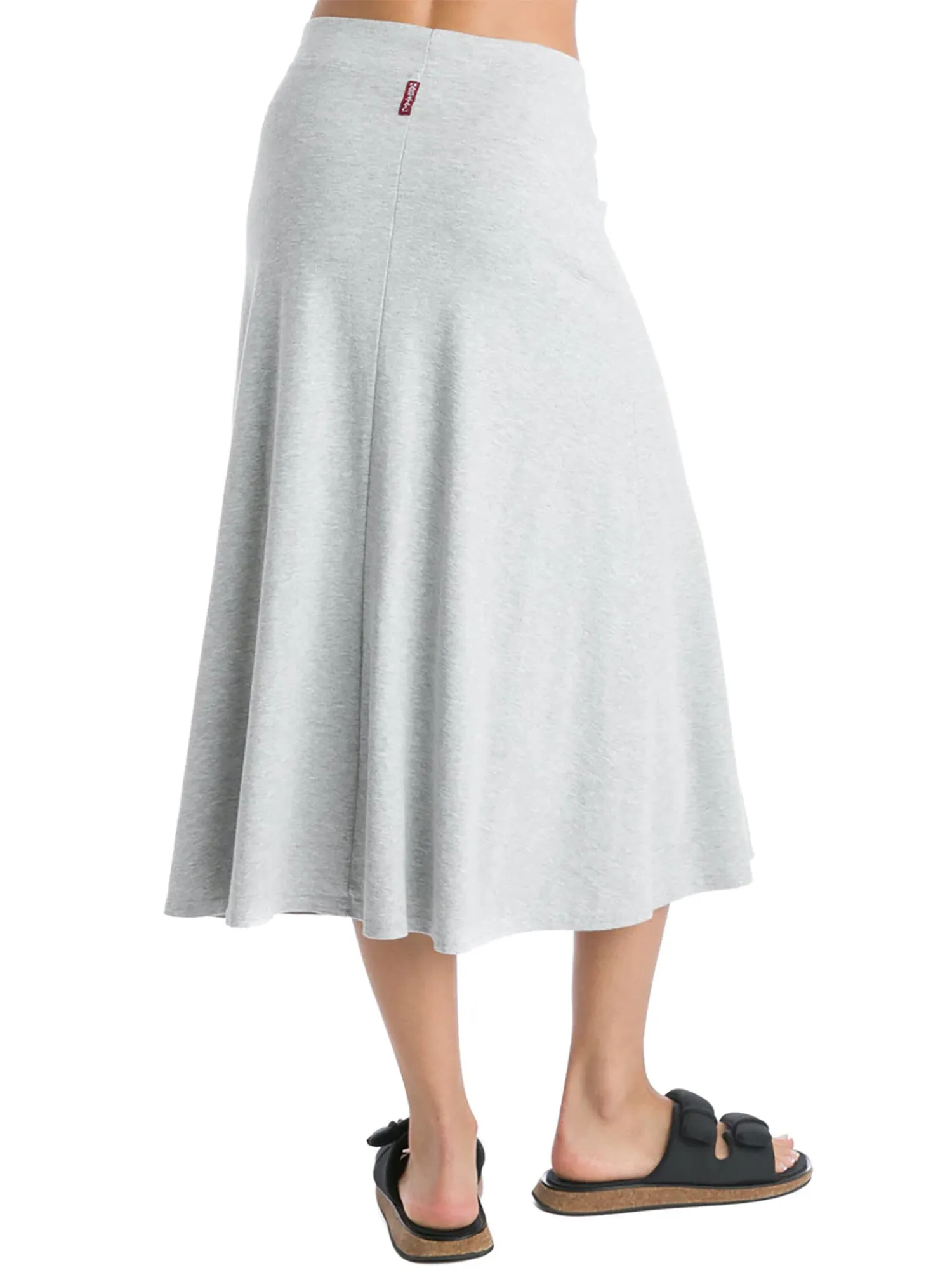 Hard Tail Flat Waist Midi Skirt B-154