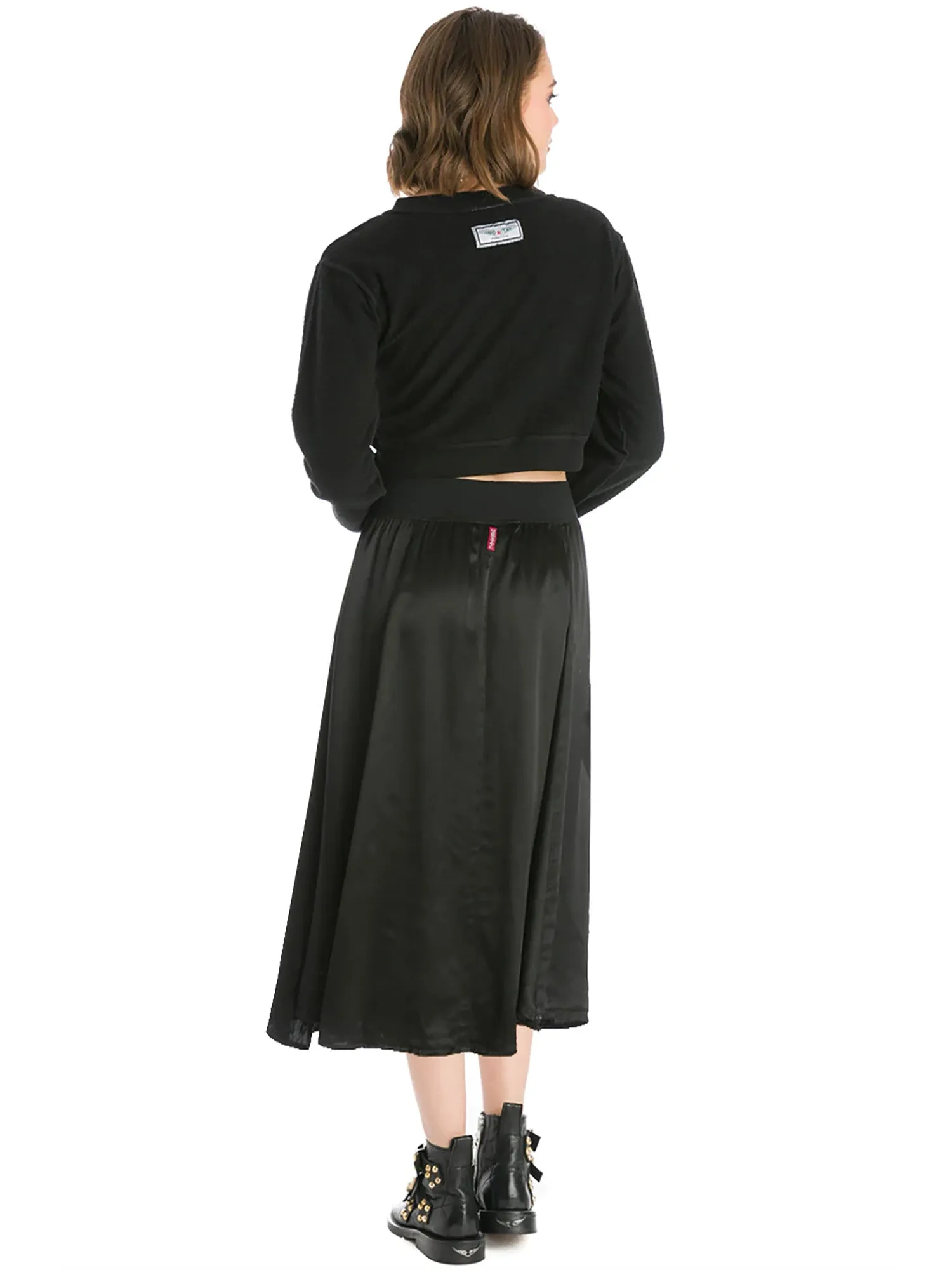 Hard Tail Princess Panel Satin Midi Skirt (Style: SAT-43)