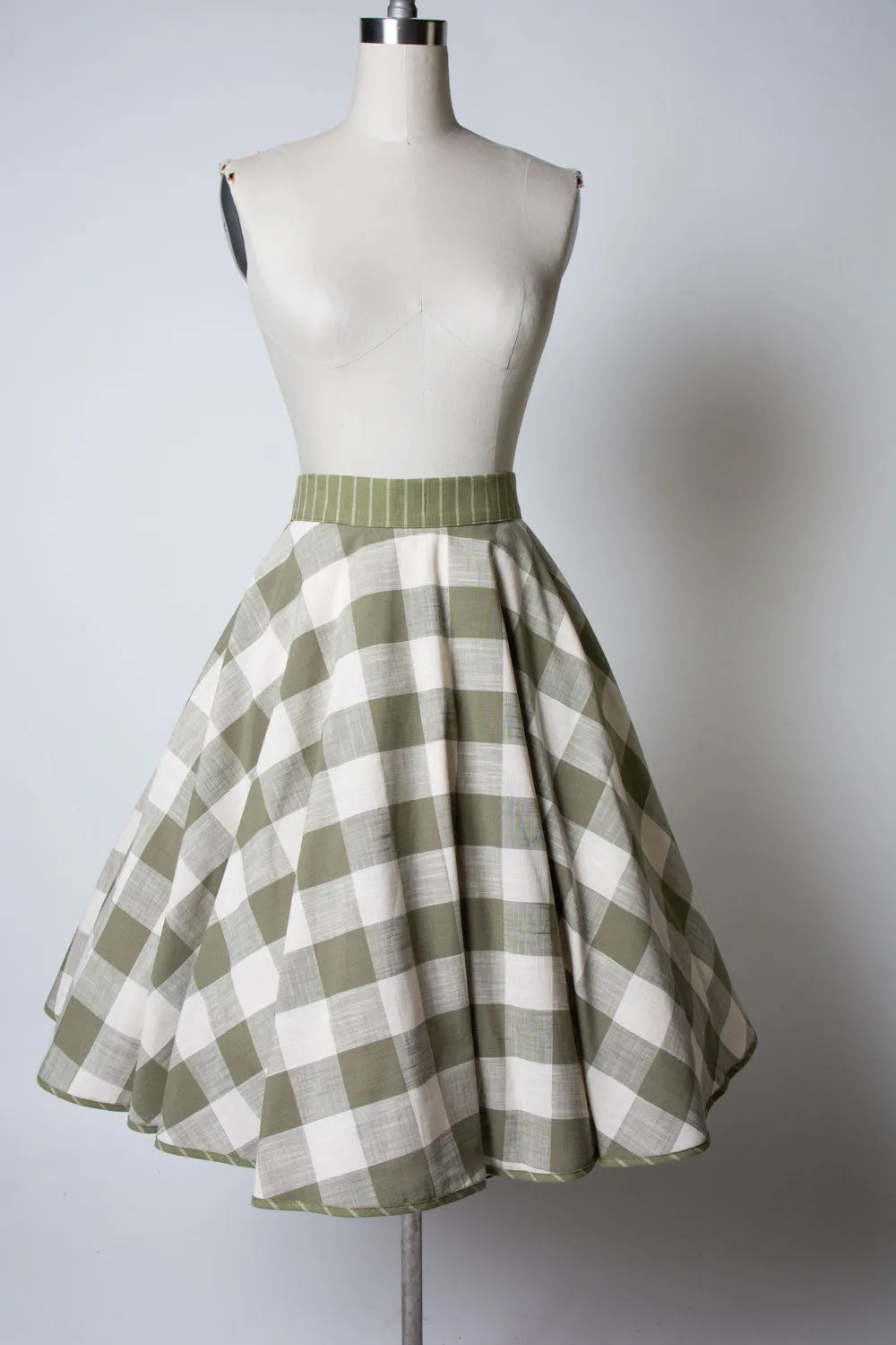 Haute Circle Skirt - Big Gingham, Sage