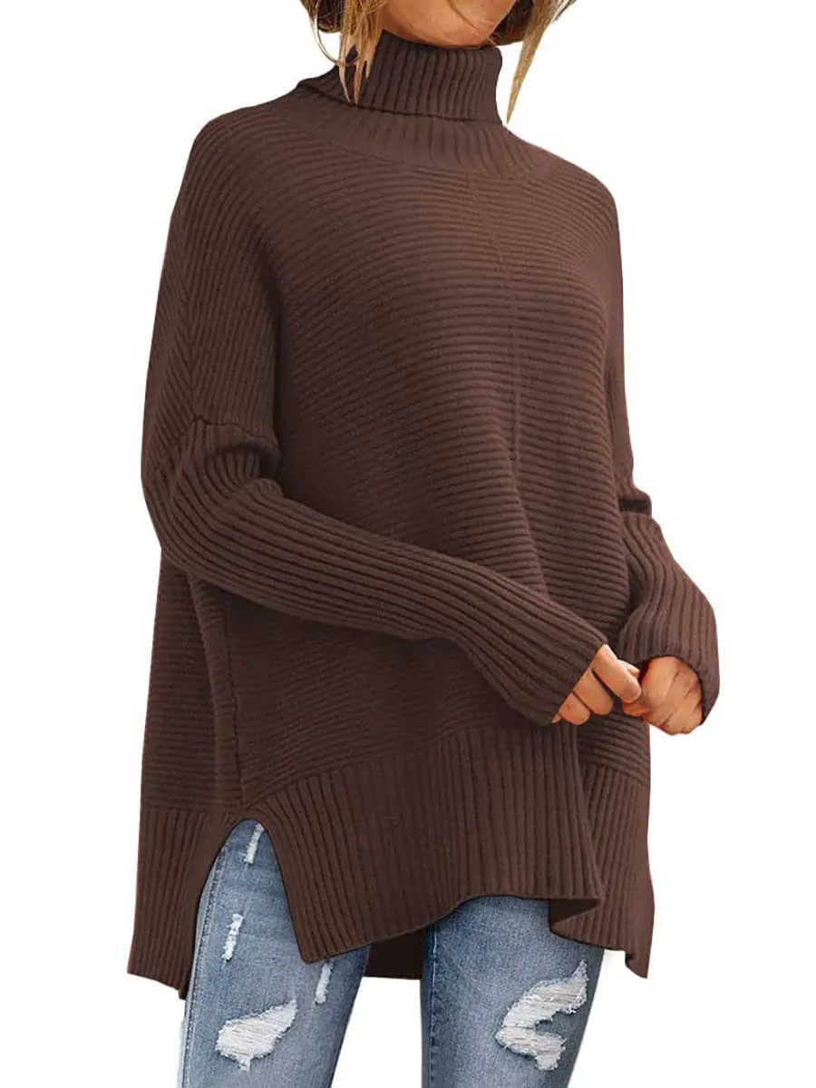 High Neck Batwing Knit Sweater