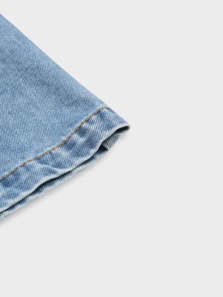 High Wait Half Denim Jeans