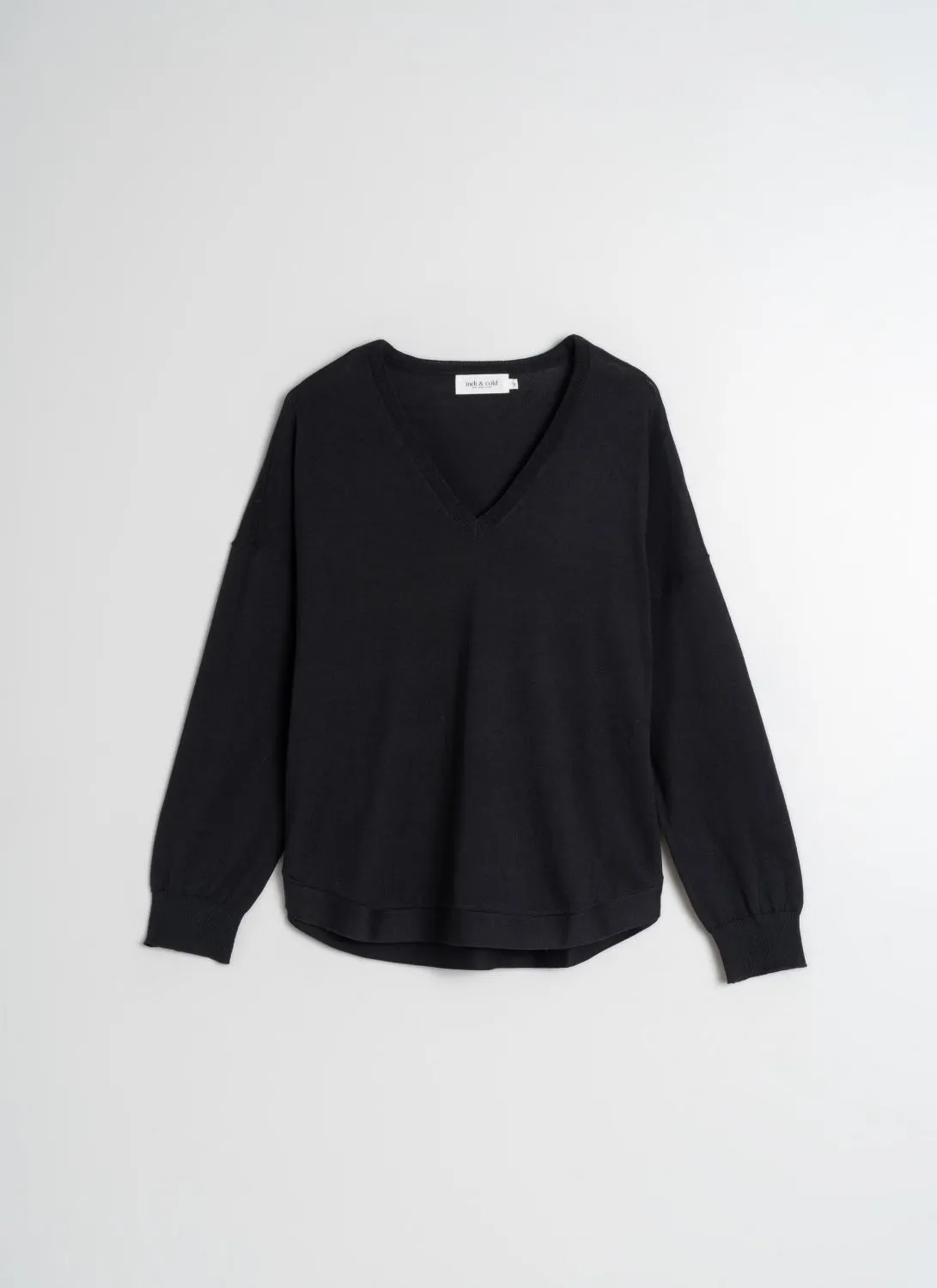 Indi & Cold Sophie Cotton V-Neck Sweater