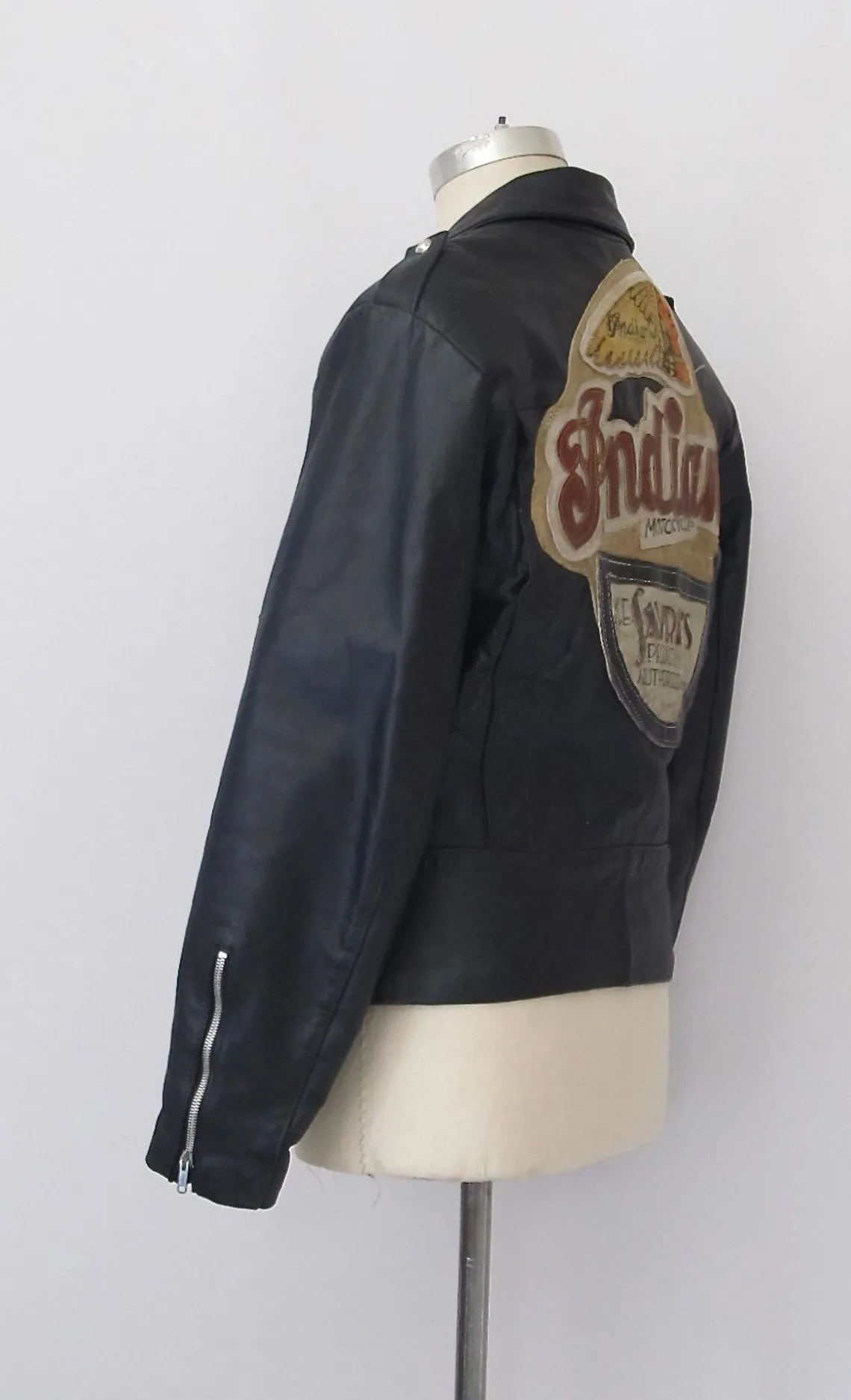 INDIAN MOTORCYCLE 90s Baja California Leather Biker Jacket, Medium Large